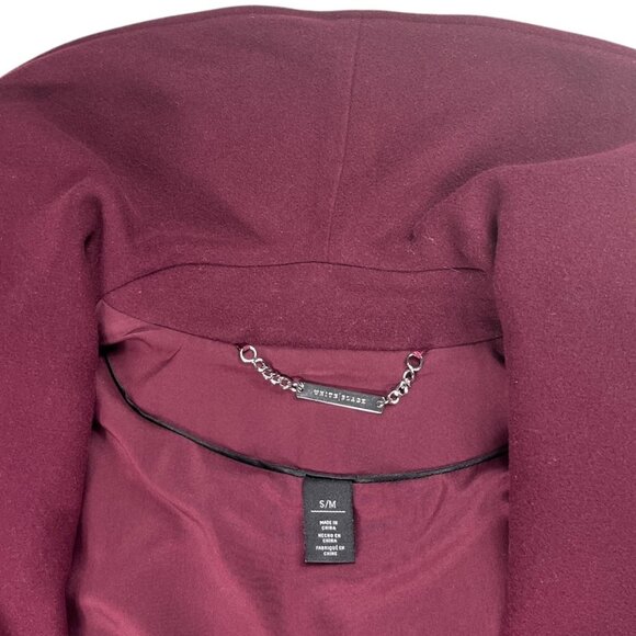 White House Black Market Sleeveless Wrap Coat Vest Shawl Collar Belted Size S/M - Picture 12 of 16